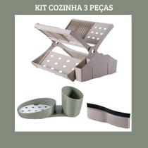 Kit de Cozinha 3 Peças Oliva com Escorredor - Astra