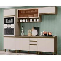 Kit de Cozinha 7 Peças Connect (2 Aéreos+2 Balcões+1Paneleiro+2Complemento) CPT94 Duna/Cristal - Henn