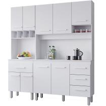 Kit De Cozinha 9 Portas 4 Gavetas Com Nicho Vitorina Branco Kit De Cozinha 9 Portas 4 Gavetas Com Nicho Vitorina Branco