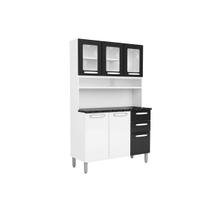 Kit de Cozinha Bertolini Evidence 7146 120cm Branco/Preto Kit de Cozinha Bertolini Evidence 7146 120cm Branco/Preto