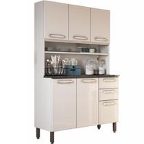 Kit de Cozinha Bertolini Evidence em aço R715667046 com 6 portas 2 gavetas e vidro largura de 120 cm Branco