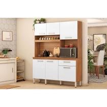 Kit de Cozinha Compacta Álamo c/ 6 Portas e 1 Gaveta 160cm Amendola/Branco - Demóbile
