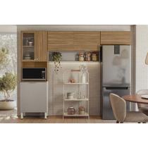 Kit de Cozinha Compacta Alba c/ 6 Portas e 1 Nicho 250cm Amendola/Nude Prime TX - Demóbile Kit de Cozinha Compacta Alba c/ 6 Portas e 1 Nicho 250cm Amendola/Nude Prime TX - Demóbile