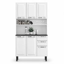 Kit de Cozinha Compacta Branco em Aço 6 Portas 2 Gavetas Pratika Kit de Cozinha Compacta Branco em Aço 6 Portas 2 Gavetas Pratika