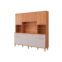 Kit de Cozinha Compacta Livia 8 Portas 2 Gavetas e 6 Nichos Cinamomo/Off White - MGM