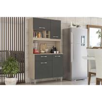 Kit de Cozinha Compacta Malta 4 Portas e 1 Gaveta 91cm Avena/Grafito - Demóbile Kit de Cozinha Compacta Malta 4 Portas e 1 Gaveta 91cm Avena/Grafito - Demóbile
