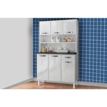 Kit de Cozinha Compacta Rubi Smart c/6 Portas e 1 Gaveta Branco - Telasul