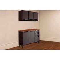 Kit de Cozinha Completa 2 Peças Estilo (1 Armário + 1 Balcão) C2P08 Cinza/Grafite - Bertolini Kit de Cozinha Completa 2 Peças Estilo (1 Armário + 1 Balcão) C2P08 Cinza/Grafite - Bertolini