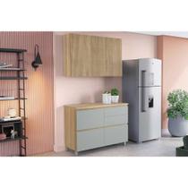 Kit de Cozinha Completa 2 Peças Rainha (1Aéreo+1Balcão) C2P44 Nature/Verde - Nesher Kit de Cozinha Completa 2 Peças Rainha (1Aéreo+1Balcão) C2P44 Nature/Verde - Nesher