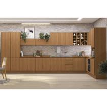 Kit de Cozinha Completa 22 Peças Ciela 2 (5Aéreos+6Balcões+3Paneleiros+8Complementos) C22P82 Canela - Kappesberg Kit de Cozinha Completa 22 Peças Ciela 2 (5Aéreos+6Balcões+3Paneleiros+8Complementos) C22P82 Canela - Kappesberg