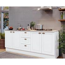Kit de Cozinha Completa 3 Peças Americana (2Balcões+1Complemento) s/Pia CZ137 Branco - Henn