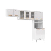 Kit de Cozinha Completa 3 Peças Diamante (2 Armários + 1 Paneleiro) Branco - Telasul