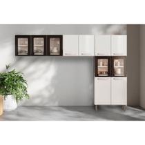 Kit de Cozinha Completa 3 Peças Evidence (2 Armários + 1 Paneleiro) CPT54 Branco/Preto - Bertolini Kit de Cozinha Completa 3 Peças Evidence (2 Armários + 1 Paneleiro) CPT54 Branco/Preto - Bertolini