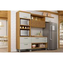 Kit de Cozinha Completa 3 Peças Princesa (1Aéreo+1Balcão+1Paneleiro) C6P63 Freijo/Off White - Nesher