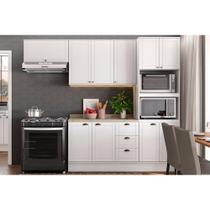 Kit de Cozinha Completa 4 Peças Bella (2Armários+1Balcão+1Paneleiro) C4P57 Branco - Carraro