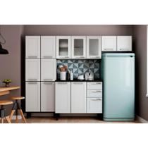 Kit de Cozinha Completa 4 Peças Múltipla (2 Armários + 1 Balcão + 1 Paneleiro) C4P77 Branco - Bertolini