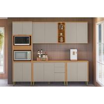 Kit de Cozinha Completa 5 Peças Allure (2Aéreos+2Balcões+1TorreQuente) CP04 Jequitiba/Gris Fosco - Linea Brasil Kit de Cozinha Completa 5 Peças Allure (2Aéreos+2Balcões+1TorreQuente) CP04 Jequitiba/Gris Fosco - Linea Brasil