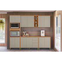 Kit de Cozinha Completa 5 Peças Allure (2Aéreos+2Balcões+1TorreQuente) CP08 Jequitiba/Gris Fosco - Linea Brasil Kit de Cozinha Completa 5 Peças Allure (2Aéreos+2Balcões+1TorreQuente) CP08 Jequitiba/Gris Fosco - Linea Brasil