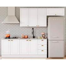 Kit de Cozinha Completa 5 Peças Americana (2Aéreos+2Balcões+1Complemento) s/Pia CZ130 Branco - Henn Kit de Cozinha Completa 5 Peças Americana (2Aéreos+2Balcões+1Complemento) s/Pia CZ130 Branco - Henn