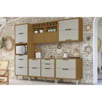 Kit de Cozinha Completa 5 Peças Completa Nesher Imperatriz (2 Balcões + 2 Aéreos+ Paneleiro) Freijo/Off White - Nesher Kit de Cozinha Completa 5 Peças Completa Nesher Imperatriz (2 Balcões + 2 Aéreos+ Paneleiro) Freijo/Off White - Nesher