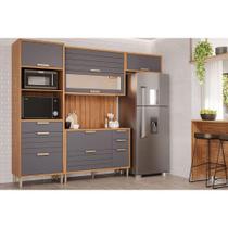 Kit de Cozinha Completa 5 Peças Eloise (2Aéreos+1Balcão+1TorreQuente+1Complemento) C5P109 Freijo/Titanium - MGM Kit de Cozinha Completa 5 Peças Eloise (2Aéreos+1Balcão+1TorreQuente+1Complemento) C5P109 Freijo/Titanium - MGM