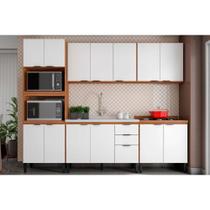 Kit de Cozinha Completa 5 Peças Firenze (2 Aéreos + 2 Balcões + 1 Paneleiro) FMT009 Amendola/Branco - Demóbile