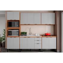 Kit de Cozinha Completa 5 Peças Firenze (2Aéreos+2Balcões+1Paneleiro) s/Pia FMT009 Amendola/Nude Prime TX - Demóbile