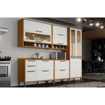 Kit de Cozinha Completa 5 Peças Syrah (2 Armários +2 Balcões + 1 Paneleiro) C5P07 Sevilha/Branco - Ronipa Kit de Cozinha Completa 5 Peças Syrah (2 Armários +2 Balcões + 1 Paneleiro) C5P07 Sevilha/Branco - Ronipa