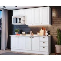 Kit de Cozinha Completa 7 Peças Americana (2 Aéreos + 2 Balcões + 1 Nicho + 2 Complementos ) CZ146 Branco - Henn