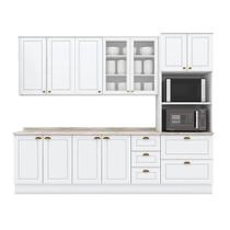 Kit de Cozinha Completa 7 Peças Americana (2Aéreos+2Balcões+1Paneleiro+2Complementos) C5P49 Branco - Henn Kit de Cozinha Completa 7 Peças Americana (2Aéreos+2Balcões+1Paneleiro+2Complementos) C5P49 Branco - Henn