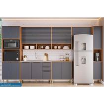 Kit de Cozinha Completa 7 Peças Esplêndida (3Aéreos+2Balcões+1Paneleiro+1TorreQuente) C7P184 Freijo/Titanium - MGM Kit de Cozinha Completa 7 Peças Esplêndida (3Aéreos+2Balcões+1Paneleiro+1TorreQuente) C7P184 Freijo/Titanium - MGM