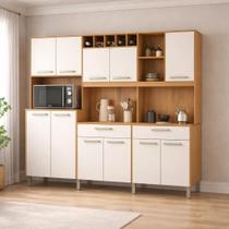Kit de Cozinha Milano 11 Portas 2 Gavetas e Nichos Fiorello Kit de Cozinha Milano 11 Portas 2 Gavetas e Nichos Fiorello