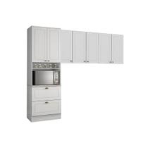 Kit de Cozinha Modulada 3 Peças Americana (2 Armários + 1 Paneleiro) CPT08 Branco - Henn Kit de Cozinha Modulada 3 Peças Americana (2 Armários + 1 Paneleiro) CPT08 Branco - Henn