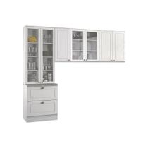Kit de Cozinha Modulada 3 Peças Americana (2 Armários + 1 Paneleiro) CPT10 Branco - Henn Kit de Cozinha Modulada 3 Peças Americana (2 Armários + 1 Paneleiro) CPT10 Branco - Henn