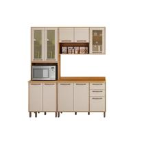 Kit de Cozinha Modulada 3 Peças Áustria (1 Paneleiro + 1 Armário + 1 Balcão) CPT135 Cinamomo/Off White - Valdemóveis