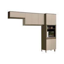 Kit de Cozinha Modulada 3 Peças Connect (2 Armários + 1 Paneleiro) CPT14 Duna/Cristal - Henn Kit de Cozinha Modulada 3 Peças Connect (2 Armários + 1 Paneleiro) CPT14 Duna/Cristal - Henn