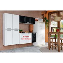 Kit de Cozinha Modulada 3 Peças Dona Maria (1 Armário + 1 Paneleiro + 1 Complemento) CPT101 Branco/Preto - Bertolini