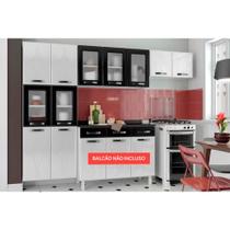 Kit de Cozinha Modulada 3 Peças Rubi de Aço (2 Armários + 1 Paneleiro) CPT46 Branco/Preto - Telasul