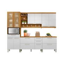 Kit de Cozinha Modulada 4 Peças Burguesa Premium 5 Peças (2 Balcões + 2 Aéreos + 1 Paneleiro) C5P26 Freijó/Branco - Nesher Kit de Cozinha Modulada 4 Peças Burguesa Premium 5 Peças (2 Balcões + 2 Aéreos + 1 Paneleiro) C5P26 Freijó/Branco - Nesher