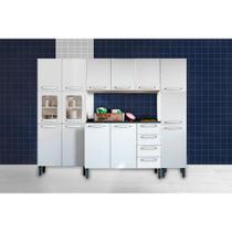 Kit de Cozinha Modulada 4 Peças Evidence (1 Armário + 1 Balcão + 2 Paneleiros) C4P53 Branco - Bertolini Kit de Cozinha Modulada 4 Peças Evidence (1 Armário + 1 Balcão + 2 Paneleiros) C4P53 Branco - Bertolini