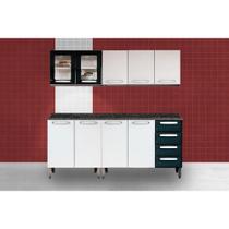 Kit de Cozinha Modulada 4 Peças Evidence (2 Armários + 2 Balcões) C4P41 Branco/Preto - Bertolini Kit de Cozinha Modulada 4 Peças Evidence (2 Armários + 2 Balcões) C4P41 Branco/Preto - Bertolini