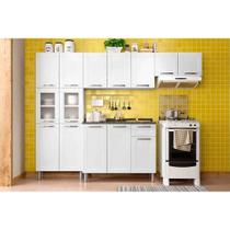 Kit de Cozinha Modulada 4 Peças Múltipla (2 Armários + 1 Balcão + 1 Paneleiro) C4P86 Branco - Bertolini