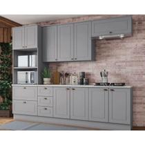 Kit de Cozinha Modulada 7 Peças Americana (2 Aéreos. 2 Balcões, 1 Paneleiro, 2 Complementos) Cinza - Henn Kit de Cozinha Modulada 7 Peças Americana (2 Aéreos. 2 Balcões, 1 Paneleiro, 2 Complementos) Cinza - Henn