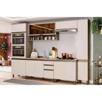 Kit de Cozinha Modulada 8 Peças Connect (2 Armários + 2 Balcões + 2 Paneleiros + 2 Complementos) C8P12 Duna/Cristal - Henn Kit de Cozinha Modulada 8 Peças Connect (2 Armários + 2 Balcões + 2 Paneleiros + 2 Complementos) C8P12 Duna/Cristal - Henn