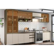 Kit de Cozinha Modulada 8 Peças Connect (4 Armários + 2 Balcões + 2 Complementos) C8P10 Duna/Cristal - Henn