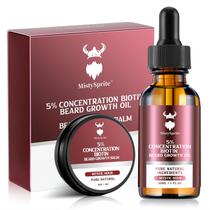 Kit de crescimento de barba e bálsamo de barba Kit de crescimento de barba com concentração de 5% de biotina para homens, ingredientes naturais com óleo de argan, óleo de jojoba e vitamina (Mystic Hour)