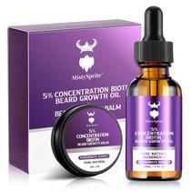 Kit de crescimento de barba MistySprite Óleo de barba de biotina 60ml para homens