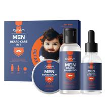 Kit de crescimento de barba QUIYUM Óleo de barba, bálsamo e shampoo para homens