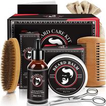 Kit de crescimento e higiene da barba ABUDICS com óleo de barba e bálsamo