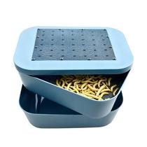 Kit de criação de tenébrios Zmiyivara com alimentador de dois compartimentos Kit de criação de tenébrios Zmiyivara com alimentador de dois compartimentos